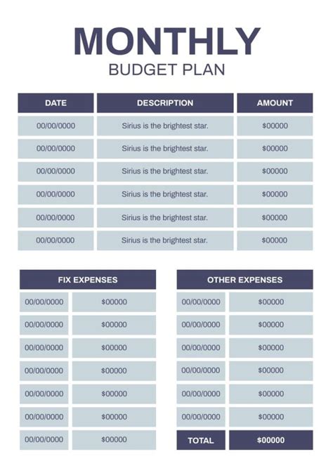 Design and download this Simple Small Business Budget Planner template