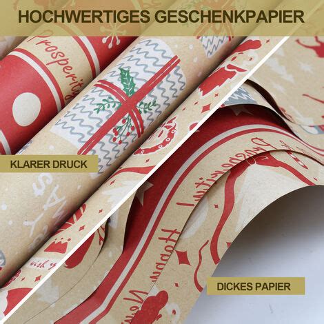 Vingo Papier Cadeau Rouleaux X Cm Rouleau Cadeau Papier De