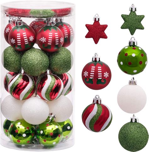 Victors Workshop 35pcs Christmas Baubles Ornaments Set 2inch5cm Red