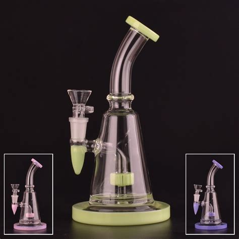 2020 Light Green Color Glass Bong Shower Head Bongs Water Pipe With 14 5mm Joint Size Bowl