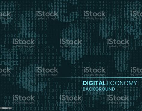 Digital Economy Background Different Currencies Symbols Made Of 1 And 0