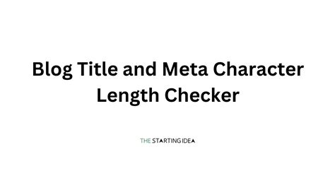 Meta Length Checker Check Title Meta Description Length