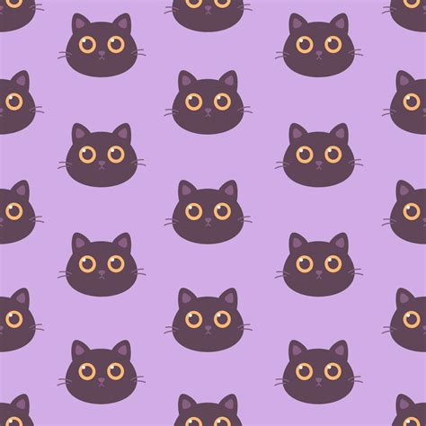 Cute black cat seamless pattern. Design for wrapping paper, background ...