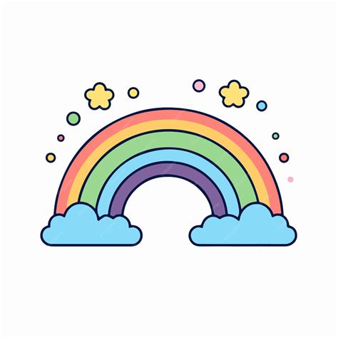 Premium Vector | Rainbow flat vector illustration Rainbow cartoon hand drawing isolated vector ...