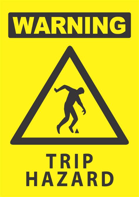 Warning Trip Hazard Sign • Safety Online