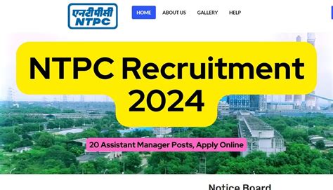 Ntpc Recruitment 2024 20 Assistant Manager Posts Apply Online