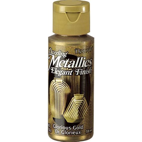 DecoArt Dazzling Metallics 2 Oz Glorious Gold Acrylic Paint DAO71 3