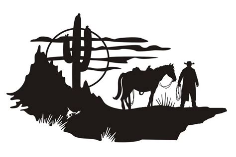 Cowboy Western Scene V1 Decal Sticker