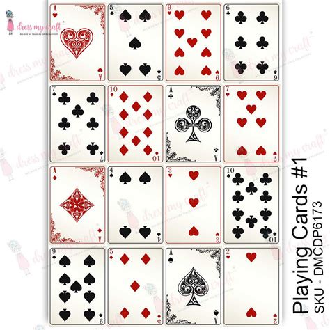 Dress My Craft Papier De Transfert Format A4 Playing Cards 1