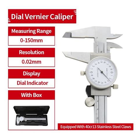 MICROMETRE Box Dial Caliper Pied à coulisse de haute précision avec