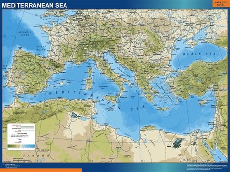 mediterranean wall map | Vector World Maps