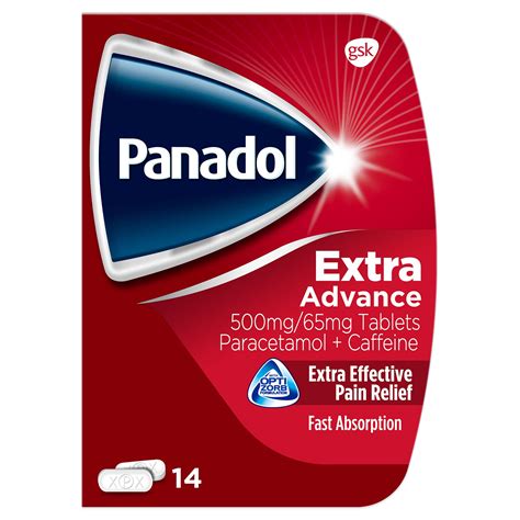 Buy Panadol Paracetamol Caffeine Pain S 500mg65mg Extra Advance Red