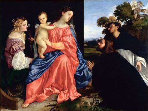 Tiziano Vecellio Madonna Col Bambino Tra I Santi Caterina E Domenico