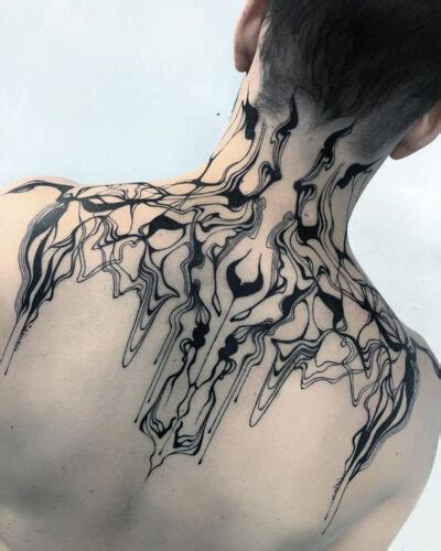 Dive Into The World Of Liquid Tattoos On The Nape Of The Neck The