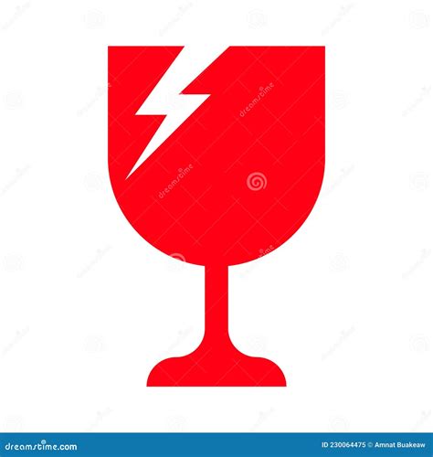 Broken Glass Red For Fragile Symbol Broken Glass Icon Stock Vector