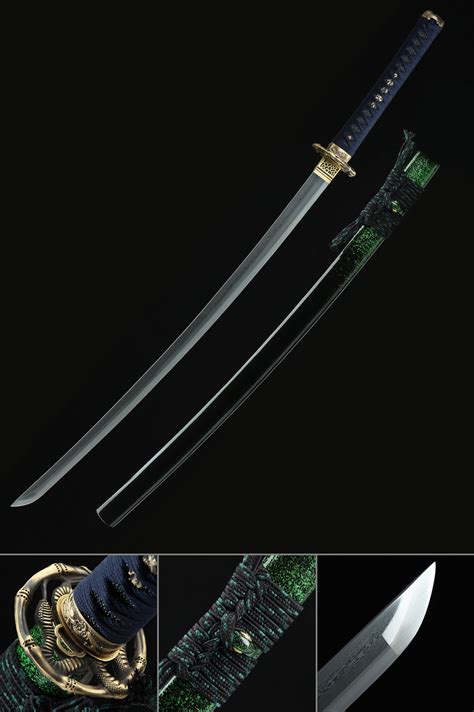 Katana | Handmade Sharp Katana Sword Pattern Steel With Black Scabbard ...