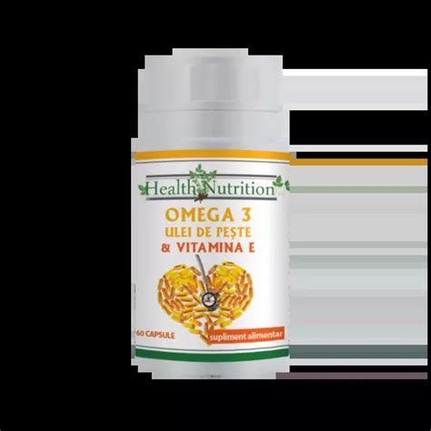 Omega 3 Ulei De Peste 500 Mg Vitamina E 5mg 60 Capsule Moi Remediu