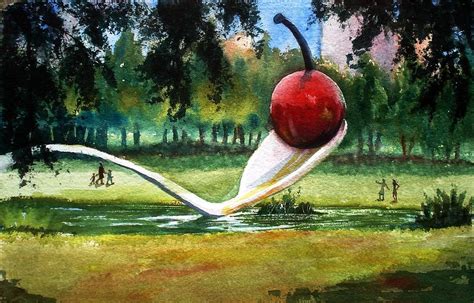 Cherry And Spoon Painting By Marilyn Jacobson Fine Art America