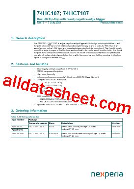 74HC107 Datasheet PDF Nexperia B V All Rights Reserved