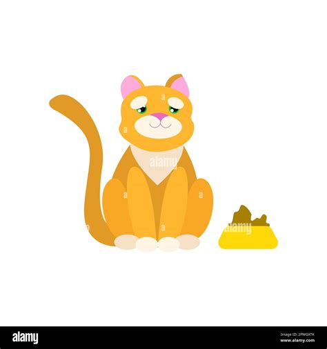 Old Cat Cartoon Character Sitting Vector Illustration Stock Vector Image And Art Alamy