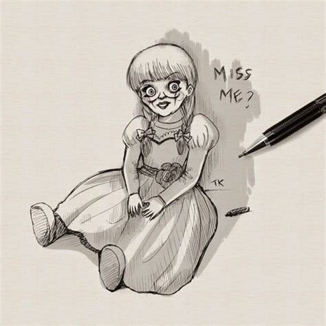 Doodle #17 - Annabelle - Desing and Marketing | Doll drawing, Horror drawing, Horror art