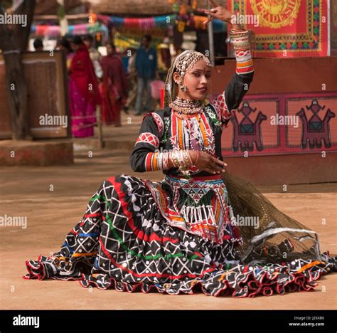 Woman In Traditional Black Costume Of The Kalbelia Tribe From Rajasthan