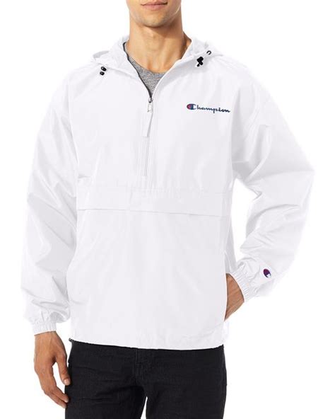 Champion Mens Stadium Packable Jacket In White For Men Lyst