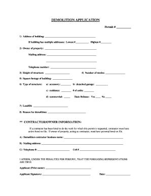 Fillable Online Demolition Application City Of Muncie Indiana Fax