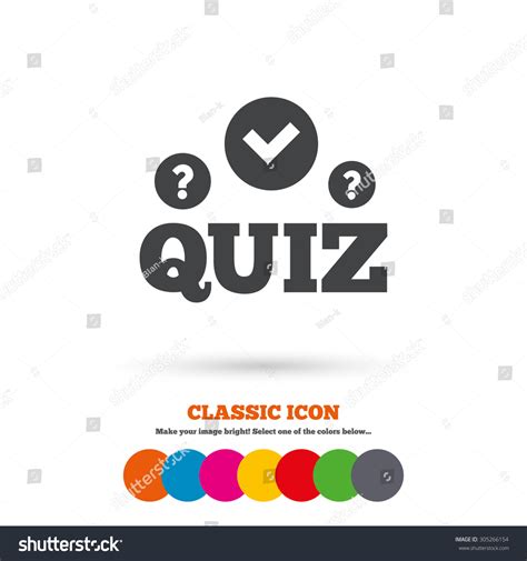 Quiz With Check And Question Marks Sign Icon Royalty Free Stock