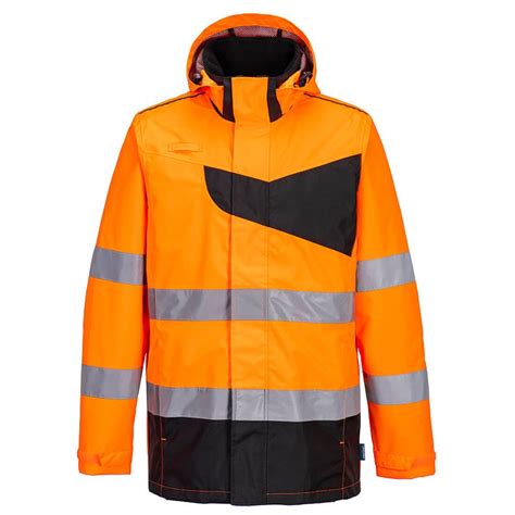 Shop Portwest PW265OBR3XL PW2 Hi Vis Rain Jacket 3XL Orange Black Hi