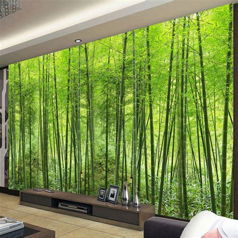 Kustom Foto Wallpaper Hutan Bambu Seni Lukisan Dinding - Mural Bamboo ...