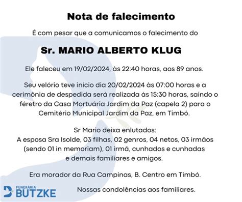 Notas de Falecimento 20 02 2024 Portal Timbó Net