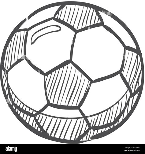 Soccer ball icon in doodle sketch lines. Sphere sport competition team ...