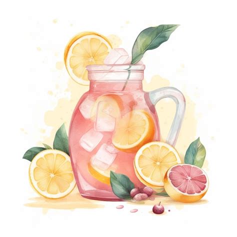 Pink Lemonade Pitcher Clipart