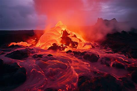 Volcano Hveravellir in Iceland, Europe, Lava spurting out of crater and ...