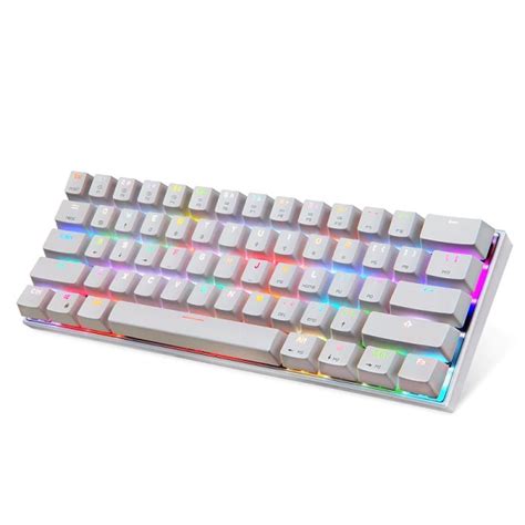 TECLADO MECÁNICO 60 MOTOSPEED CK62 WHITE RGB RED SWITCH Pccom