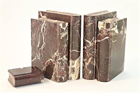 Reserved for Kit Marble Bookends Maroon Marble Bookends