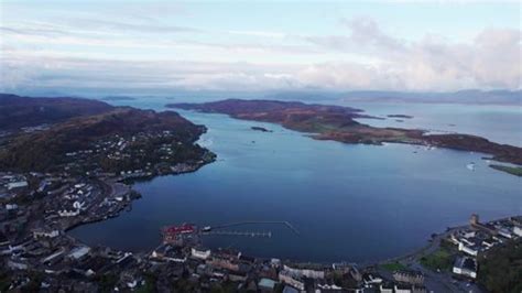 Oban Scotland Aerial View Harbor Ferry Stock Footage Video (100% Royalty-free) 1097959295 ...