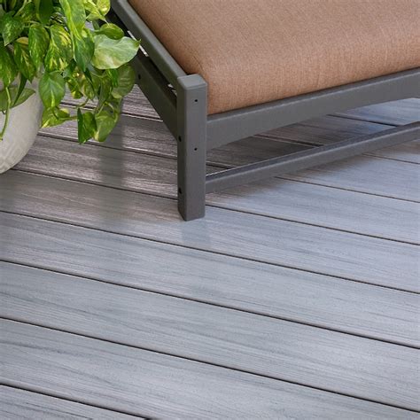 Trex Enhance Naturals 20 Ft Foggy Wharf Grooved Composite Deck Board In The Composite Deck