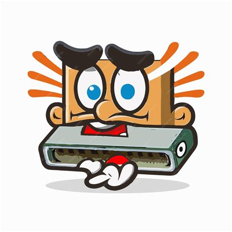 Premium Vector Vector Cute Harmonica Cartoon Style