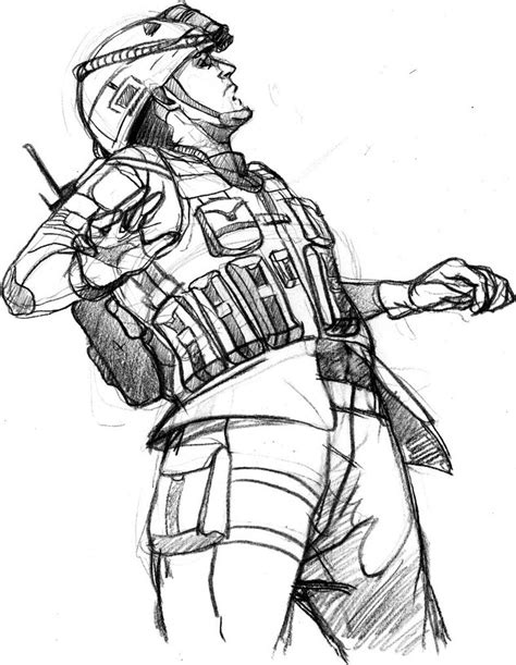 Army Soldier Sketch at PaintingValley.com | Explore collection of Army ...