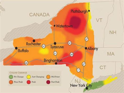 New York State Foliage Map - Printable Map