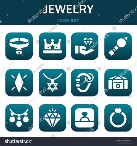 Jewelry Icon Set Vector Illustrations Related Stock Vector Royalty