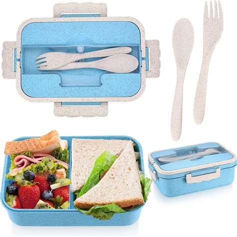 Welhaepi Bo Te Lunch Avec Compartiments Ml Bento Lunch Box