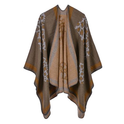 Leoparden Poncho F R Damen Poncho Shop