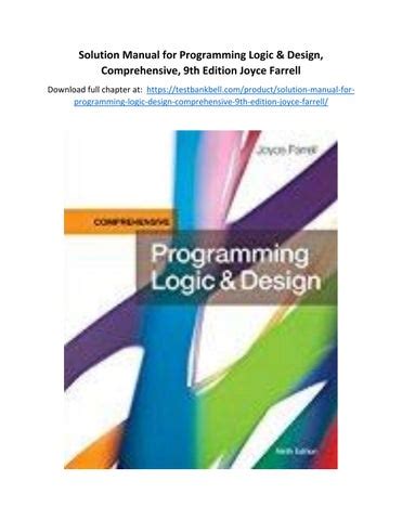 Solution Manual For Programming Logic Design Comprehensive Th Edition