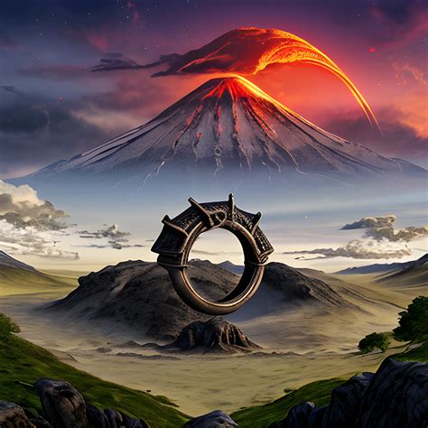 Ring Of Power With Mount Doom Background Arthub Ai