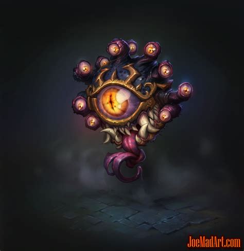 joemadart.com: Battle Chasers Nightwar game creature concept art: The Beholder