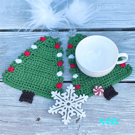 New Merry Mug Rug Crochet Pattern Sass Crochet