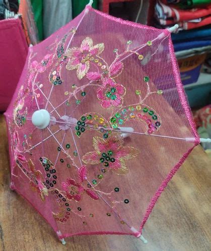 Polyester Manual Pink Netted Decorative Umbrella At Rs 70 Piece In Kolkata